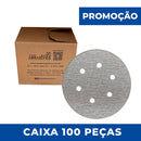 Disco Lixa Velcro 150 - 6" - KSSECO - 6 Furos - Caixa com 100 un. - ESCOLHA O GRÃO