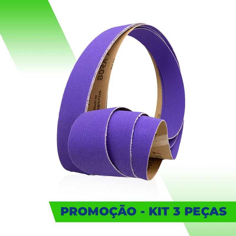 Lixa Cinta 1000x50 - Grão Cerâmico PS990 - BORA 7 - ESCOLHA O GRÃO - Kit 3 un. Promoção