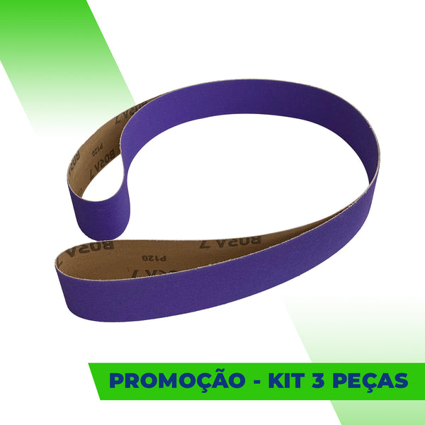 Lixa Cinta 1800x50 - Grão Cerâmico PS990 - BORA 7 - ESCOLHA O GRÃO - Kit 3 un. promoção