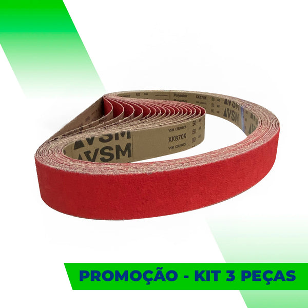 Lixa Cinta 1800x50 - VSM Ceramics XK870X - Kit com 3 un. - ESCOLHA O GRÃO