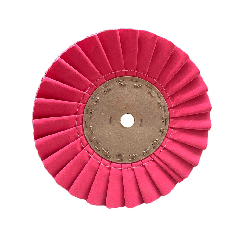 Roda Polimento Plissada 400 - Rosa - Furo 32