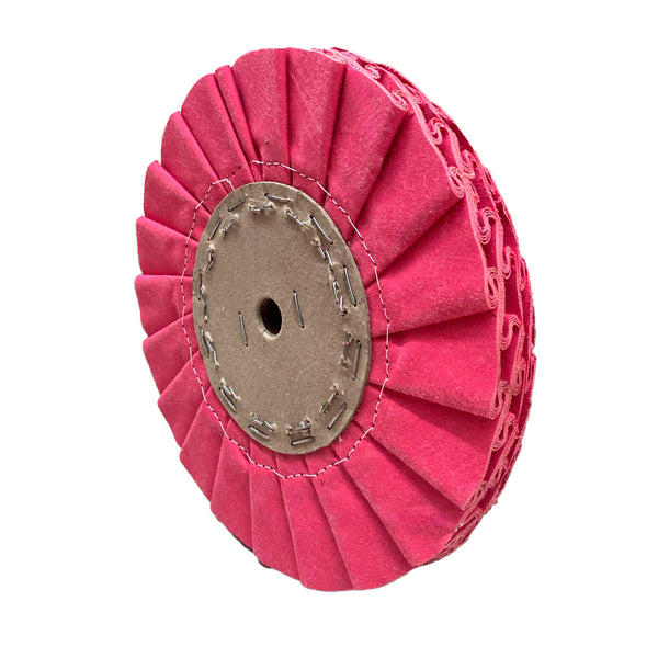 Roda Polimento Plissada 250 - Rosa - Furo 16