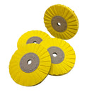 Roda Polimento Plissada 300 - Amarela - Furo 32