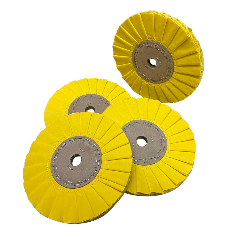 Roda Polimento Plissada 300 - Amarela - Furo 32