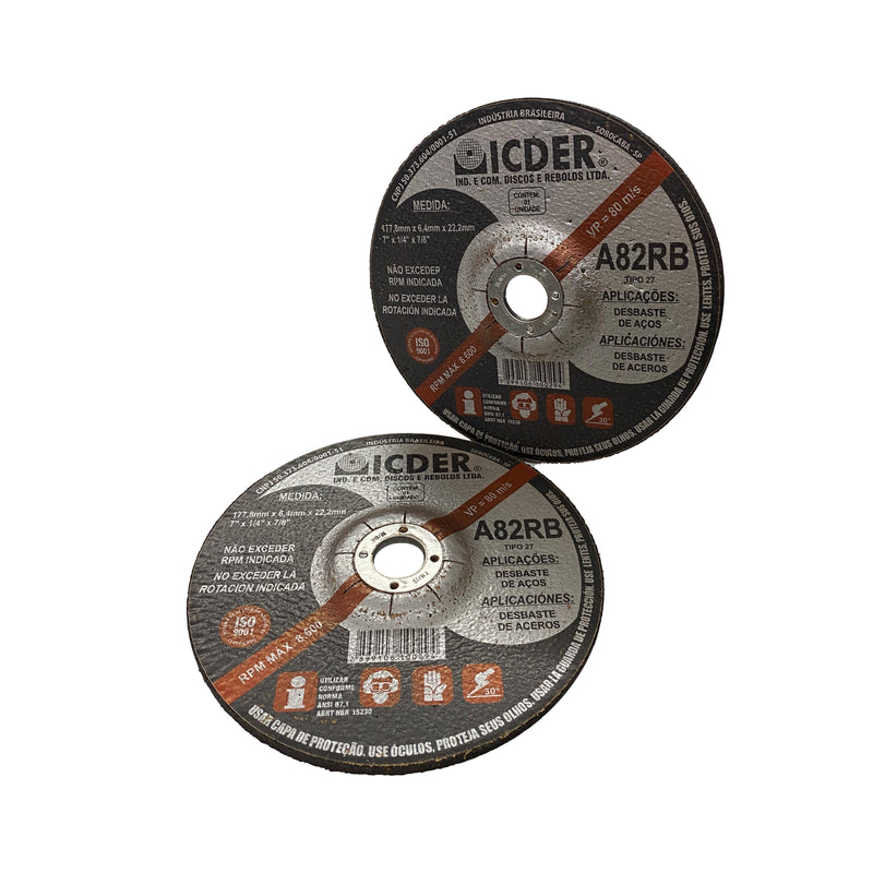 Disco de Desbaste 7" x 1/4" x 7/8" - Icder