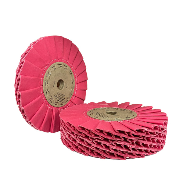 Roda Polimento Plissada 300 - Rosa - Furo 32