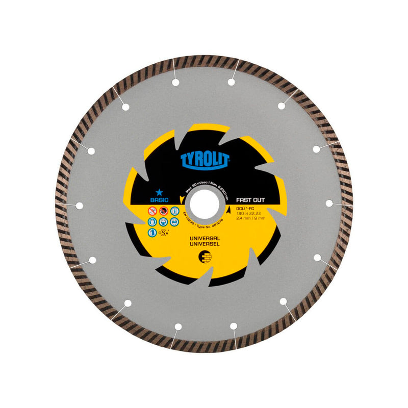 Disco de Corte Diamantado 180 X 2.4 X 7/8"Turbo Basic Tyrolit