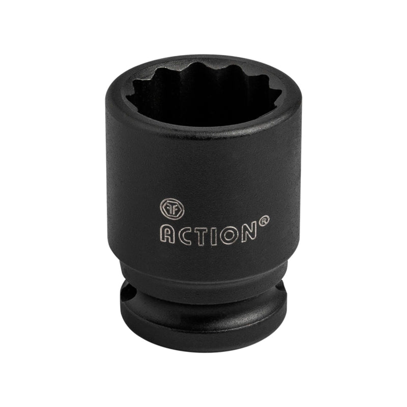Soquete Estriado de Impacto 13mm Curto x 3/8 Pol