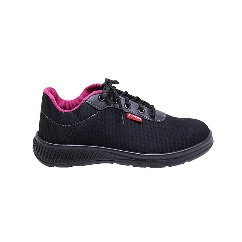 Tênis Amarrar Safe Tech Feminino Preto com Rosa (CA 42616) - Kadesh