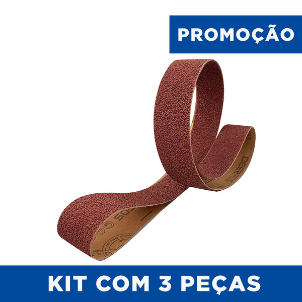 Lixa Cinta 1000x50 - Grão Compacto PG830 - Kit com 3 un. - ESCOLHA O GRÃO