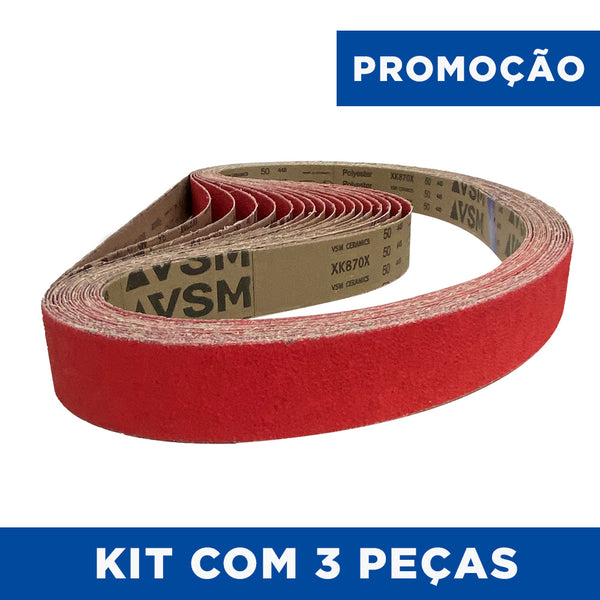 Lixa Cinta 1800x50 - VSM Ceramics XK870X - Kit com 3 un. - ESCOLHA O GRÃO