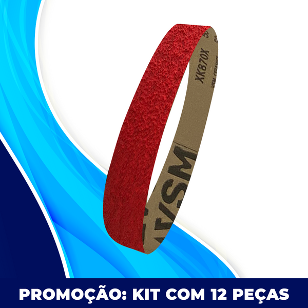 Lixa Cinta 444x25 - VSM Ceramics XK870X - ESCOLHA O GRÃO -  Kit 12 un. Promoção - Para Roda Expansiva 140x50