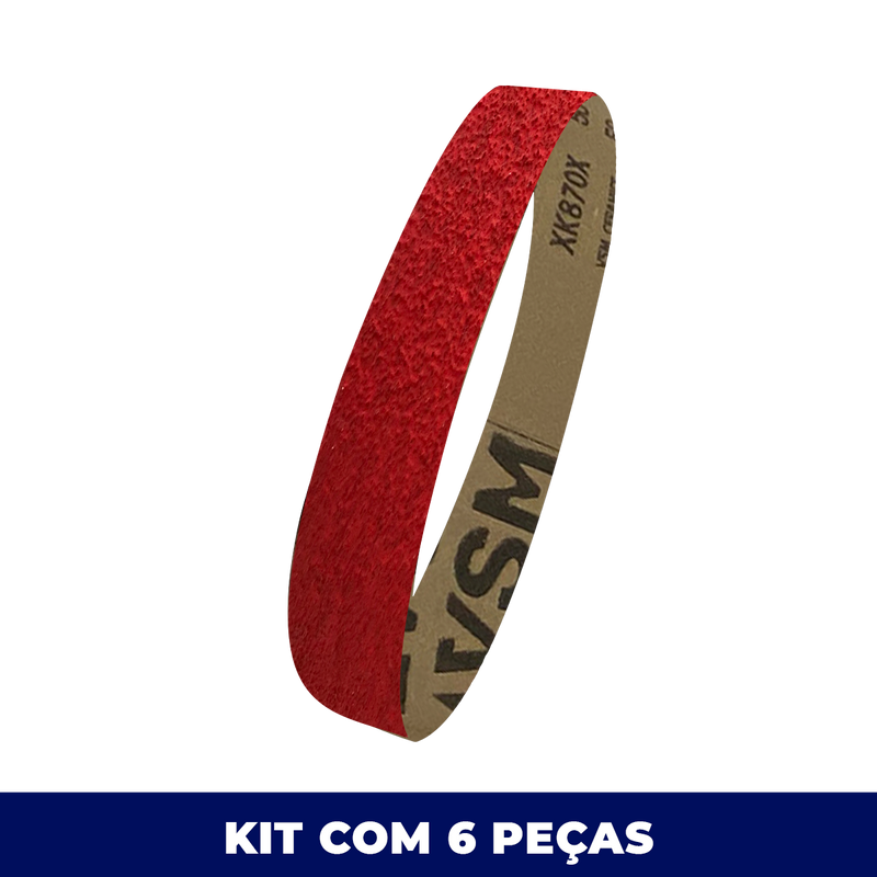 Lixa Cinta 444x25 - VSM Ceramics XK870X - ESCOLHA O GRÃO -  Kit 6 un. Para Roda Expansiva 140x25