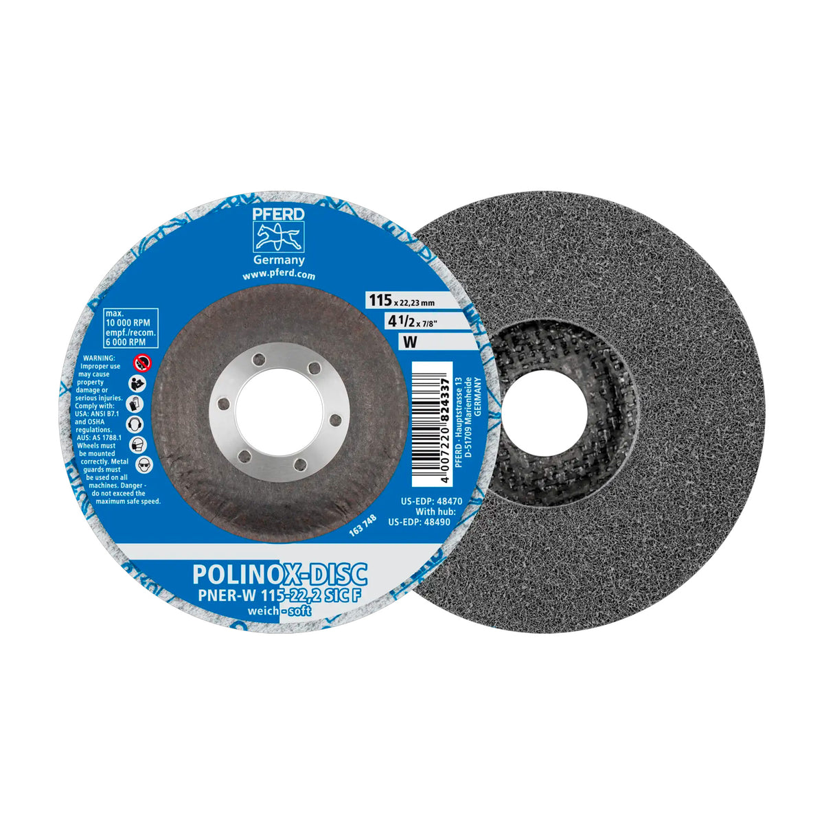 洋楽 Polyrock CD Discos POLINOX PNER-W 115-22,2 PFERD - ART. 44690732 - Rodas de Acabam