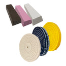 Kit para Polimento Cutelaria, Inox ou Alumínio - Rodas e Massas