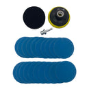 Kit Restauração de Farol com 20 Discos de Lixa Velcro 75mm, Prato, Adaptador e Interface
