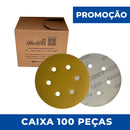 Disco Lixa Velcro 150 - 6" - CA331 - 6 Furos - Caixa 100 Un. - ESCOLHA O GRÃO