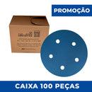 Disco Lixa Velcro 125mm - 5" - Filme - 5 Furos - Caixa 100 un. - ESCOLHA O GRÃO
