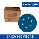Disco Lixa Velcro 150mm - 6" - Filme - 6 Furos - Caixa 100 un. - ESCOLHA O GRÃO