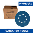 Disco Lixa Velcro 125mm - 5" - Filme - 8 Furos - Caixa 100 un. - ESCOLHA O GRÃO