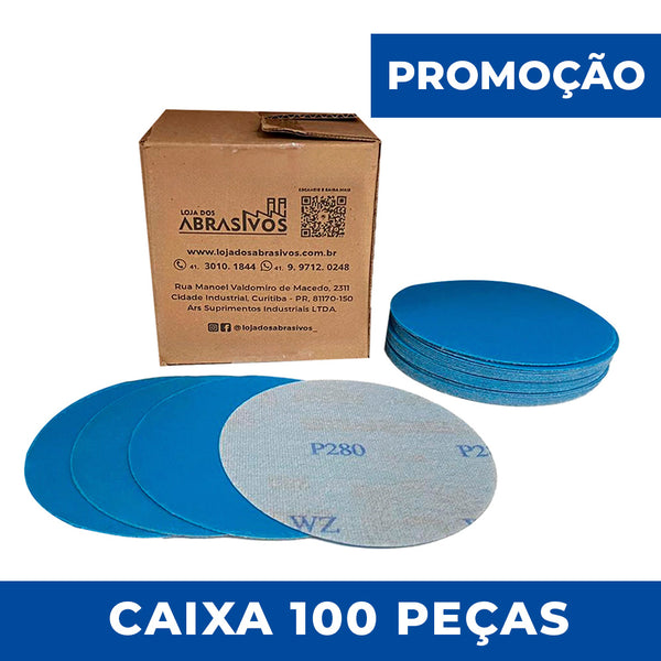 Disco Lixa Velcro 225mm - 9" - Filme - Sem Furo - Caixa 100 un. - ESCOLHA O GRÃO