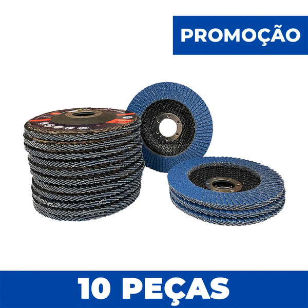 Kit 10 Discos Flap 115mm Fibra - GR80 - Eco ARS
