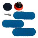 Kit Restauração de Farol 3” (75mm) com 50 Discos + Prato, pino e Interface | Remove Amarelado e Riscos
