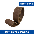 Kit com 3 Lixas Cinta VSM 1000x50mm - Óxido de Alumínio Compacto Premium - Grãos #80 a #800 - KK772X