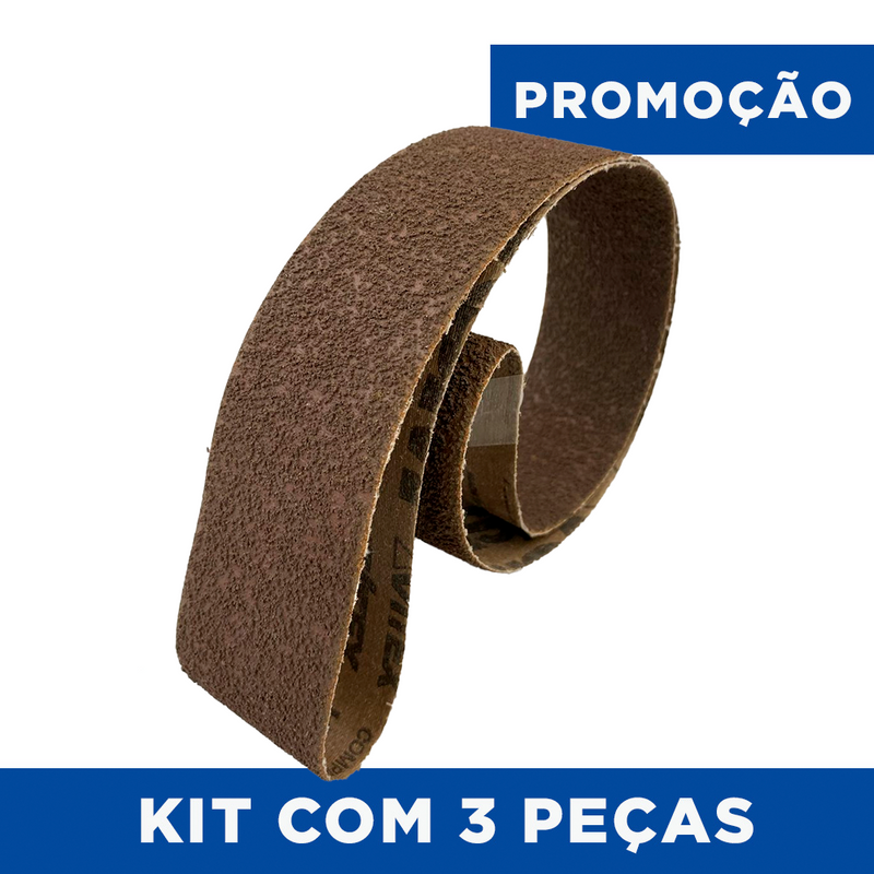 Kit com 3 Lixas Cinta VSM 1200x50mm - Óxido de Alumínio Compacto Premium - Grãos #80 a #800 - KK772X