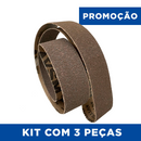 Kit com 3 Lixas Cinta VSM 1500x50mm - Óxido de Alumínio Compacto Premium - Grãos #80 a #800 - KK772X