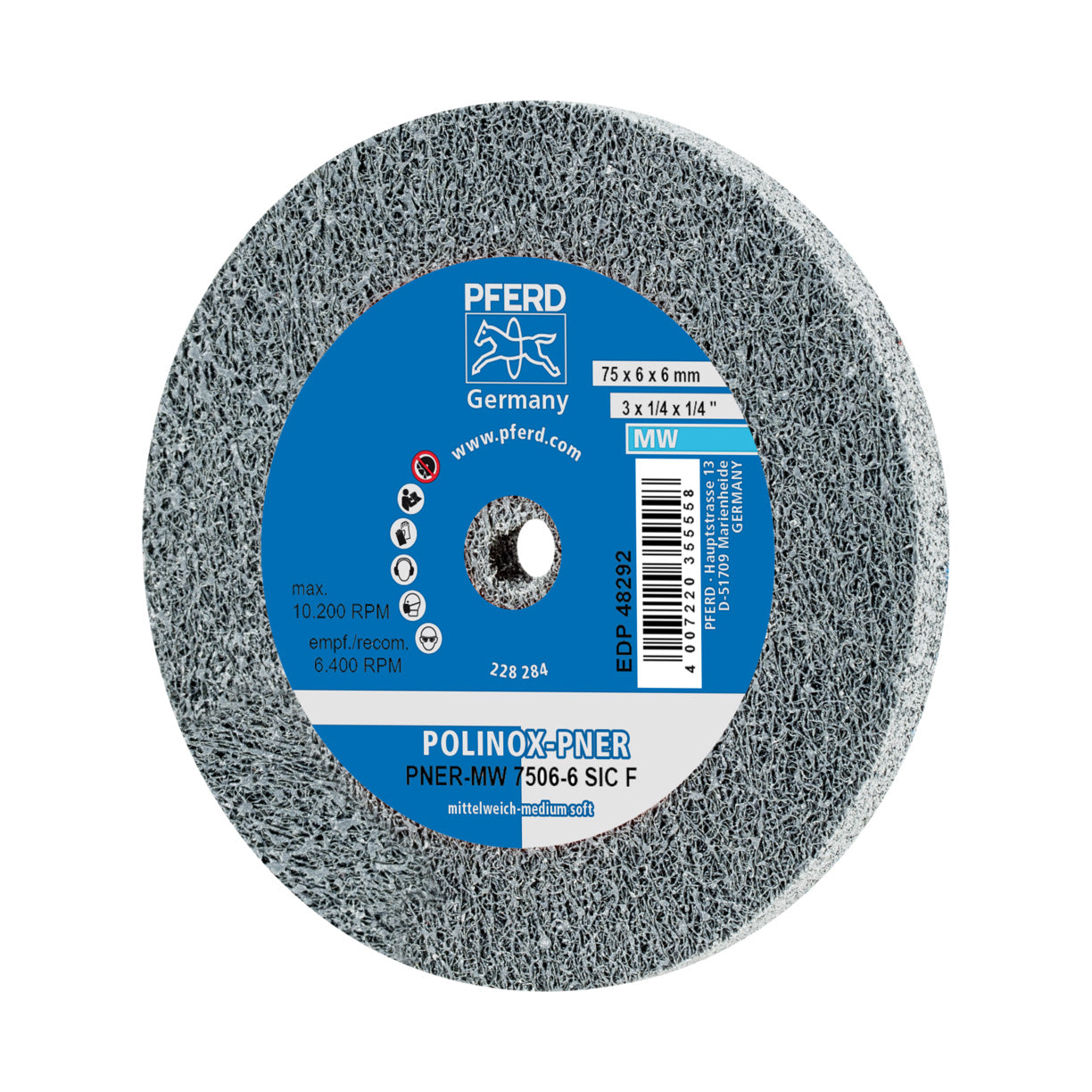 Roda POLINOX PNER MW 7506-6 PFERD - ART. 44691427 - Rodas de Acabament