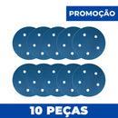 Kit 10 Discos Lixa Velcro 125mm - 5" - Filme - 5 Furos - ESCOLHA O GRÃO